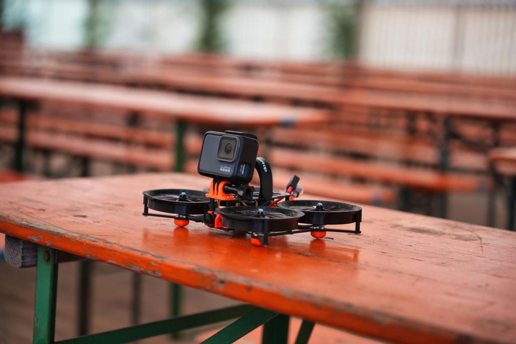 a drone resting on a table